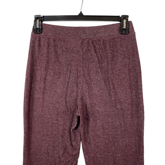 Banana Republic Factory Loungewear Set Small Wine Ribbed Mock Neck Bootcut - Picture 9 of 16